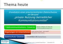 Vortrag: Grundsätze eines praxisorientierten Datenschutzes